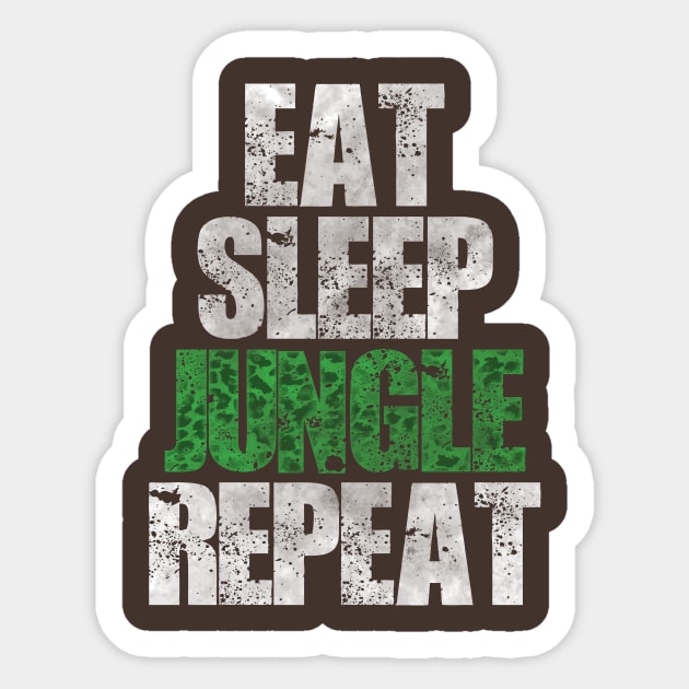 Eat Sleep Jungle Repeat Sticker by WinterWolfDesign